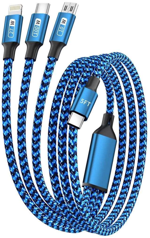 Main image of 100W USB C Multi Charging Cable 3 in 1 Fast USB C Cable with E-Mark Chip