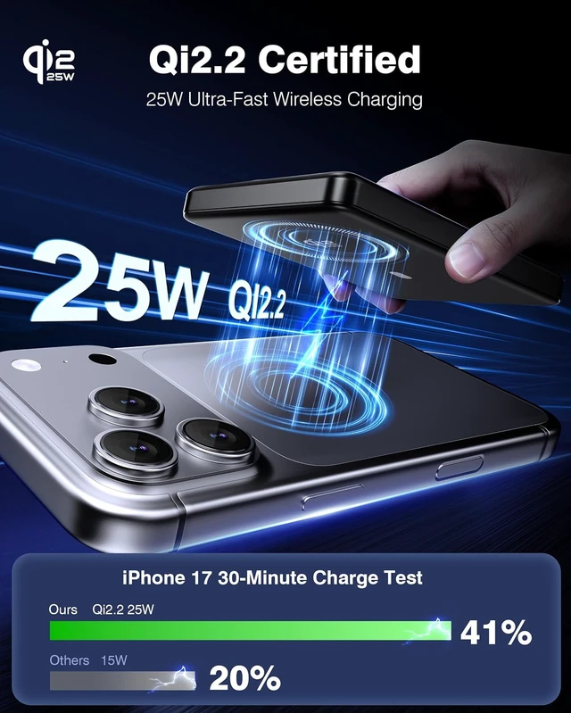 Alt view image 2 of 7 - Miisso 25W Qi2.2 Magnetic Power Bank 10000mAh Ultra-Slim Portable Charger