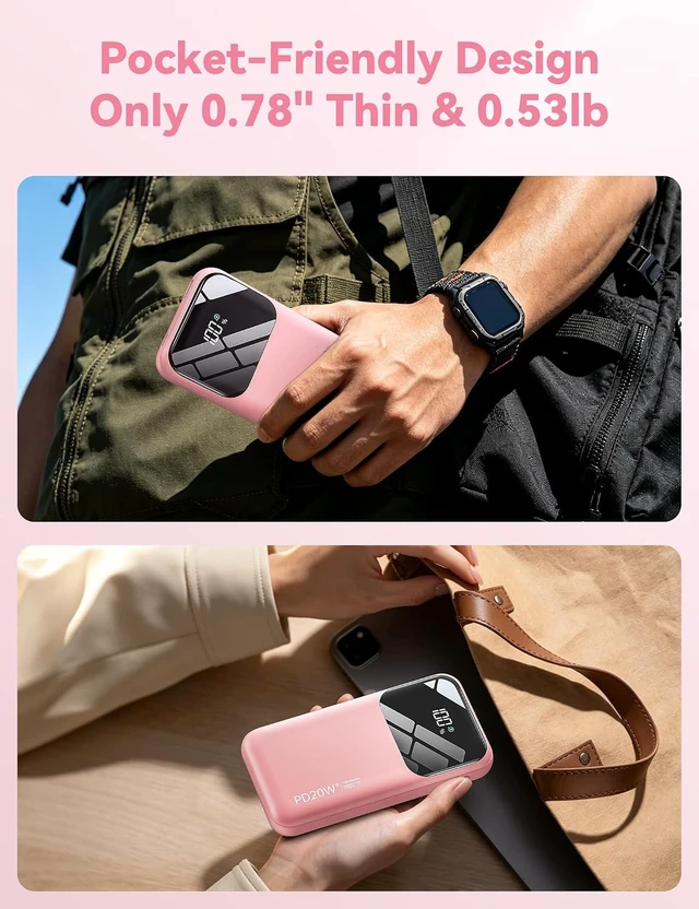 Alt view image 7 of 7 - Fast Charging Portable Charger 10000mAh with Built-in 4 Cables