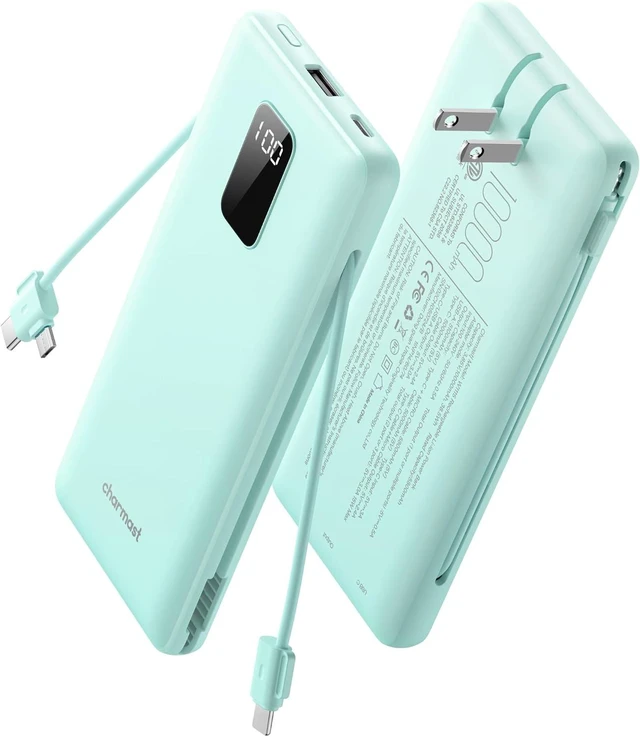 Main image of Portable Charger Power Bank 10000mAh with Built-in AC Wall Plug