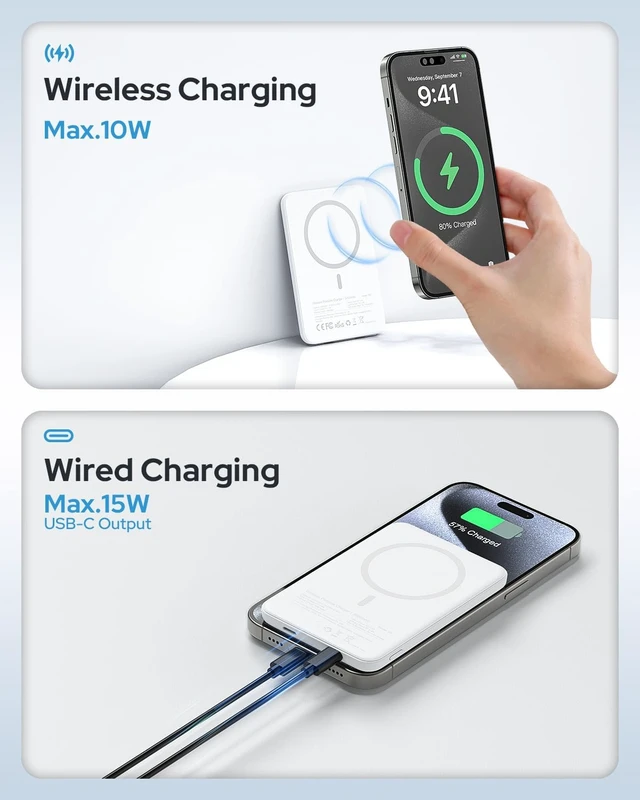 Alt view image 5 of 7 - for Magsafe Portable Charger 5000mAh Slim Wireless Magnetic Power Bank