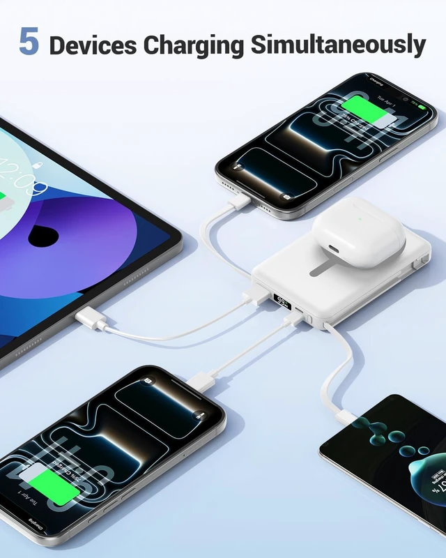 Alt view image 5 of 7 - for MagSafe Portable Charger 10000mAh Magnetic Power Bank White