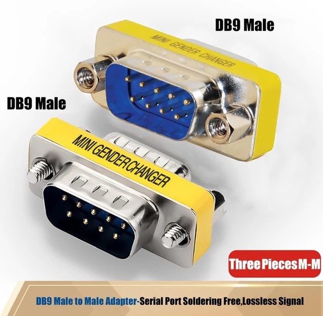 Alt view image 3 of 7 - 6-Pack 9Pin RS232 Serial Cable DB9 Male to Male/Female to Female Mini Gender Changer Adapter Coupler Connector