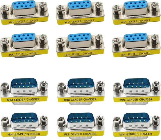 Main image of 9 Pin RS-232 Adapter Male and Female 12PCS DB9 Serial Cable Gender Changer