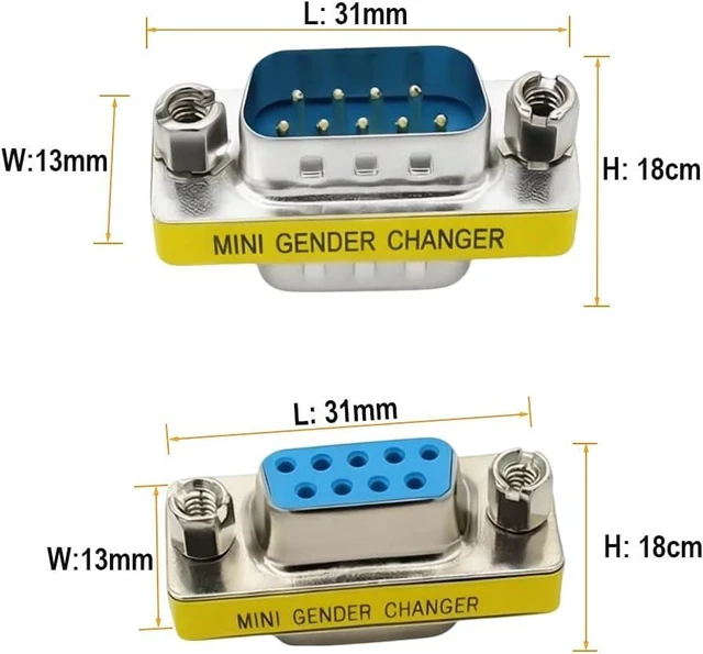 Alt view image 3 of 4 - RS232 Serial Gender Changer 8-Pack 9 Pin DB9 Male to Male and Female to Female Adapter Coupler Connector for RS232 Serial Cable