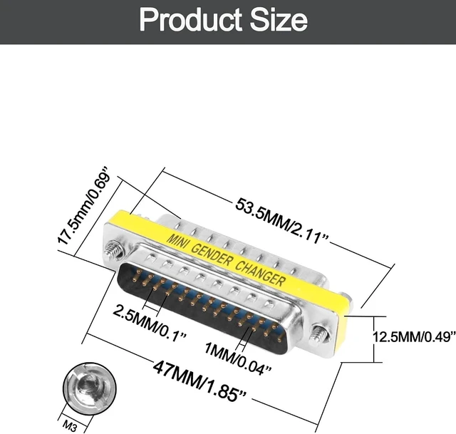 DB25 25 Pin Gender Changer D-SUB 25Pin Coupler Serial Cable - Newegg.com
