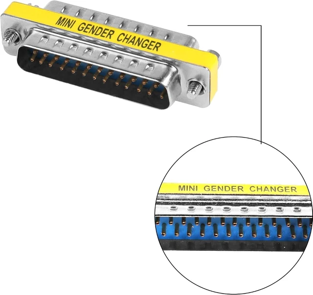 Alt view image 6 of 6 - DB25 25 Pin Gender Changer D-SUB 25Pin Coupler Serial Cable