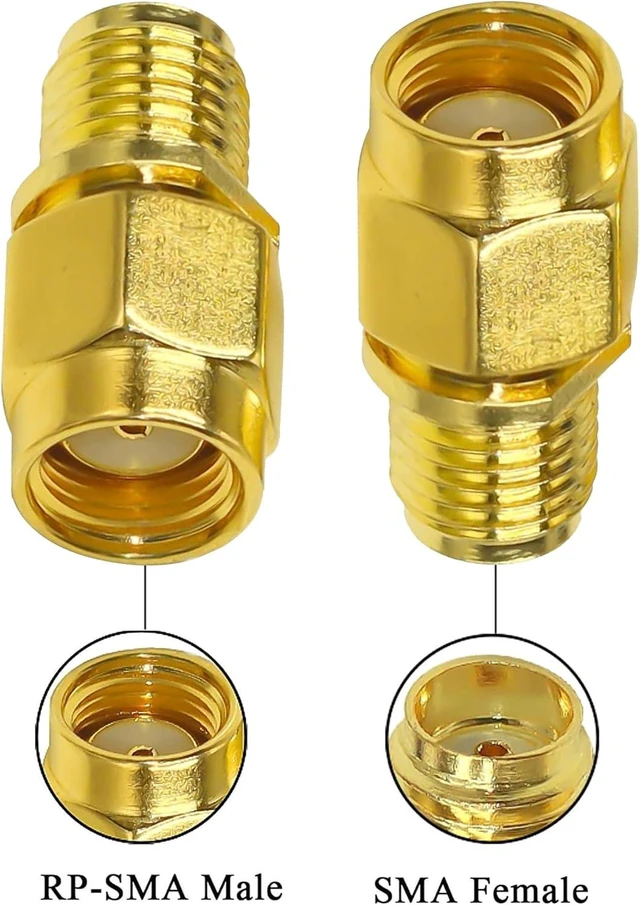 Alt view image 2 of 7 - 2PCS SMA Female to RPSMA Female Coax Connector Gender Changers Female to RP-SMA Male Coaxial Adapter Low Loss Coax Cable for Radio Antenna Audio