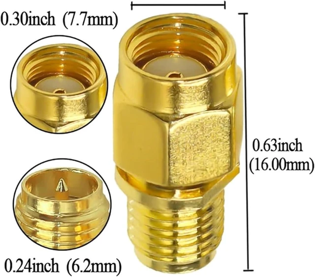 Alt view image 3 of 7 - 2PCS SMA Female to RPSMA Female Coax Connector Gender Changers Female to RP-SMA Male Coaxial Adapter Low Loss Coax Cable for Radio Antenna Audio