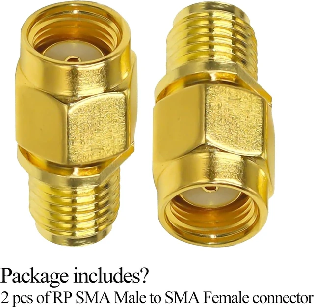 Alt view image 7 of 7 - 2PCS SMA Female to RPSMA Female Coax Connector Gender Changers Female to RP-SMA Male Coaxial Adapter Low Loss Coax Cable for Radio Antenna Audio