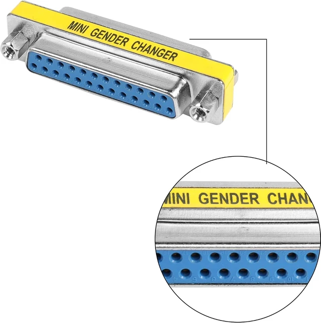 Alt view image 6 of 6 - DB25 25 Pin Gender Changer D-SUB 25Pin Coupler Serial Cable Gender Changer RS232 VGA Adapter Connetor for Applications Pack of 2 (Female to Female)