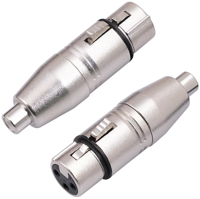 Main image of 2Pack XLR Female to RCA Female Adapter Converter Gender Changer Audio Coupler Connectors for Mixer Recorder Amplifier