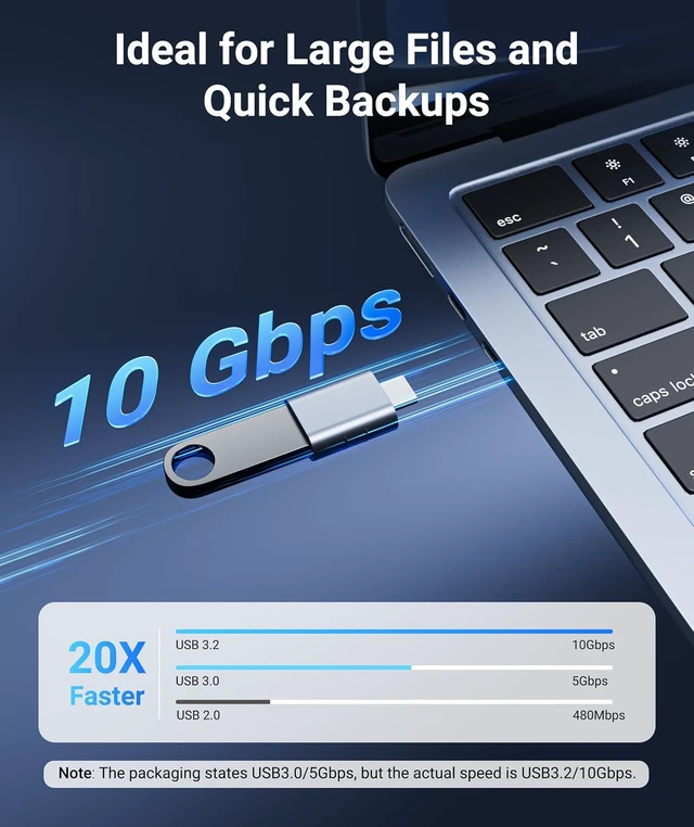 Alt view image 3 of 7 - USB C to USB Adapter Pack of 2 USB 3.0 to Thunderbolt 5/4 Adapter