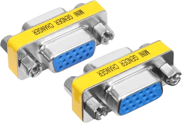 Main image of VGA Female to Female Adapter (2 Pack) VGA Coupler Extender for Monitor Cable Extension HD15 Gender Changer Connector for Computer Projector Laptop KVM Switch 1080P Supported