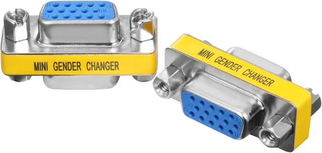 Alt view image 2 of 5 - VGA Female to Female Adapter (2 Pack) VGA Coupler Extender for Monitor Cable Extension HD15 Gender Changer Connector for Computer Projector Laptop KVM Switch 1080P Supported