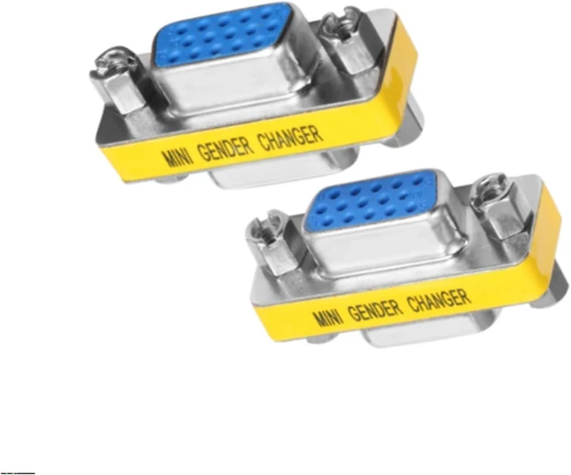 Alt view image 4 of 5 - VGA Female to Female Adapter (2 Pack) VGA Coupler Extender for Monitor Cable Extension HD15 Gender Changer Connector for Computer Projector Laptop KVM Switch 1080P Supported