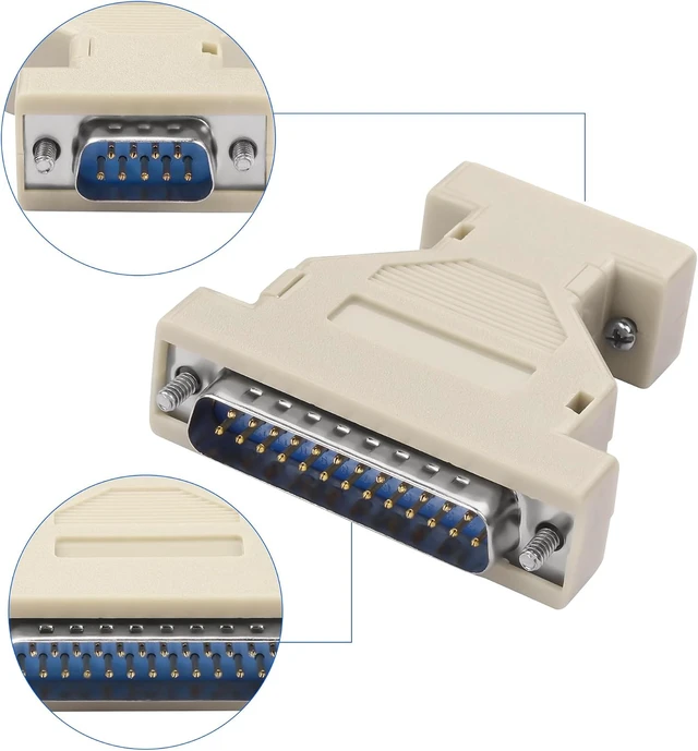 Alt view image 4 of 7 - DB9 Male to DB25 Male Serial Gender Changer Coupler RS-232 At Modem Adapter Connector For PC Serial Devices - 2 PCS