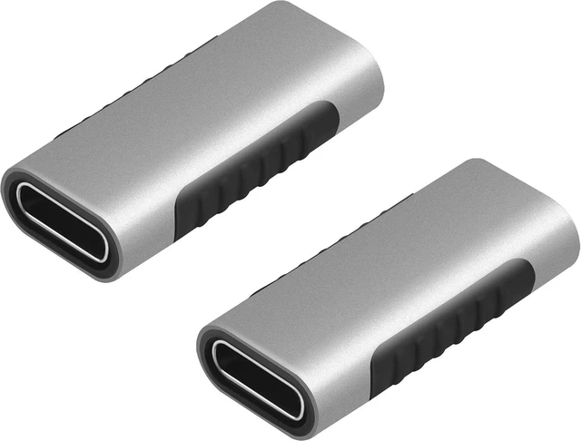 Main image of 2 Pack USB C Female to Female Adapter 10Gbps 60W USB 3.1 Type C Coupler Extender Nickel-Plated Metal USB C Gender Changer for Type C Devices