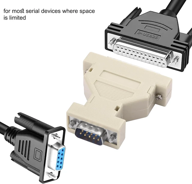 Alt view image 7 of 7 - DB9 Male to DB25 Male Serial Gender Changer Coupler RS-232 At Modem Adapter Connector For PC Serial Devices - 2 PCS