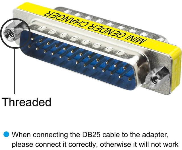 Alt view image 7 of 7 - 6 PCS DB25 Male to Male/Female to Female RS232 Gender Changer 25 Pin Data Transfer Port Adapter Connector