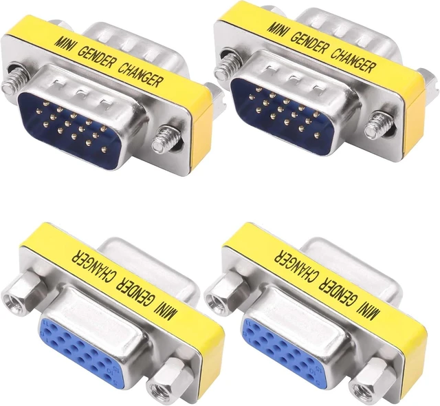 Main image of DB15 VGA Gender Changer Solderless Connector Male to Female Adapter 4pcs