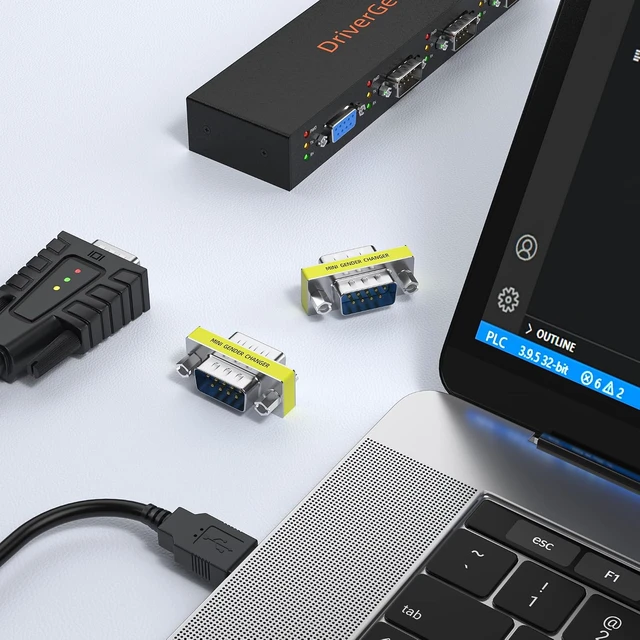 Alt view image 2 of 3 - RD232M2M-10A DB9 Serial RS232 COM Gender Changer for USB to RS232 Serial Cable Adapter (Male/Male)