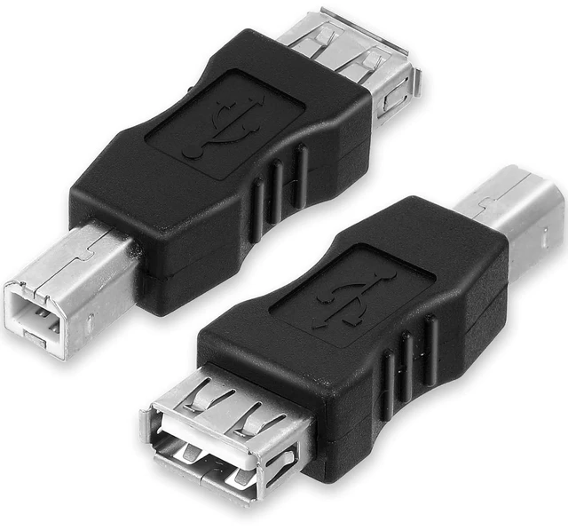 Main image of 2 Pcs 2.0 A Female to USB B Male Printer Converter - USB A to B Adapter - AF/BM Adapter