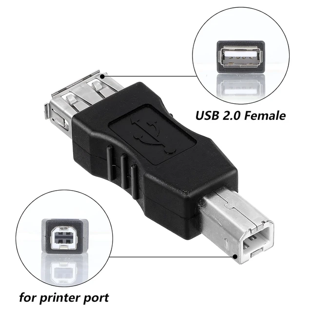 Alt view image 3 of 7 - 2 Pcs 2.0 A Female to USB B Male Printer Converter - USB A to B Adapter - AF/BM Adapter