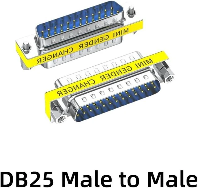 Alt view image 4 of 6 - 2 Pack Rs232 Serial Cable 25 Pin DB25 Male to Male Gender Changer Coupler Adapter Connector