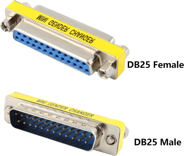 Alt view image 3 of 6 - 6Pcs 25Pin Male to Female Mini Gender Changer Coupler Adapter DB25 Serial Cable Gender Changer VGA Coupler