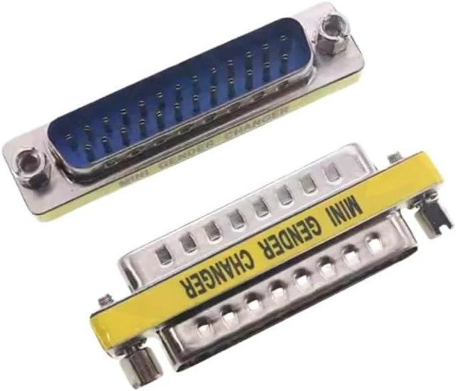 Alt view image 3 of 6 - 2 Pack Rs232 Serial Cable 25 Pin DB25 Male to Male Gender Changer Coupler Adapter Connector