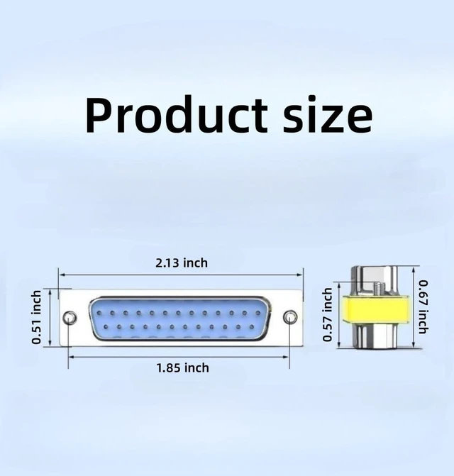 Alt view image 2 of 6 - 2 Pack Rs232 Serial Cable 25 Pin DB25 Male to Male Gender Changer Coupler Adapter Connector