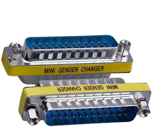 Main image of 2 Pack Rs232 Serial Cable 25 Pin DB25 Male to Male Gender Changer Coupler Adapter Connector