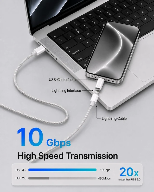 Alt view image 4 of 7 - 3-Pack Lightning Female to USB-C Male Adapter for iPhone 15/16/17/18