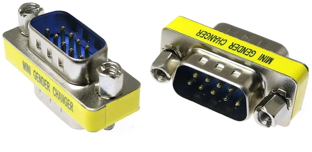 Alt view image 5 of 5 - 2pcs DB9 9Pin RS232 Serial Cable Male to Male Mini Gender Changer Adapter Coupler Connector