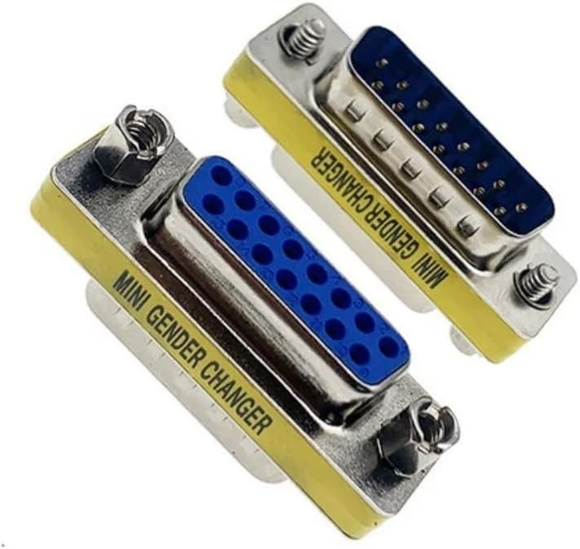 Main image of 2pcs Rs232 Serial Cable 15 Pin DB15 Male to Female Gender Changer Coupler Adapter Connector