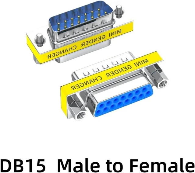 Alt view image 3 of 6 - 2pcs Rs232 Serial Cable 15 Pin DB15 Male to Female Gender Changer Coupler Adapter Connector