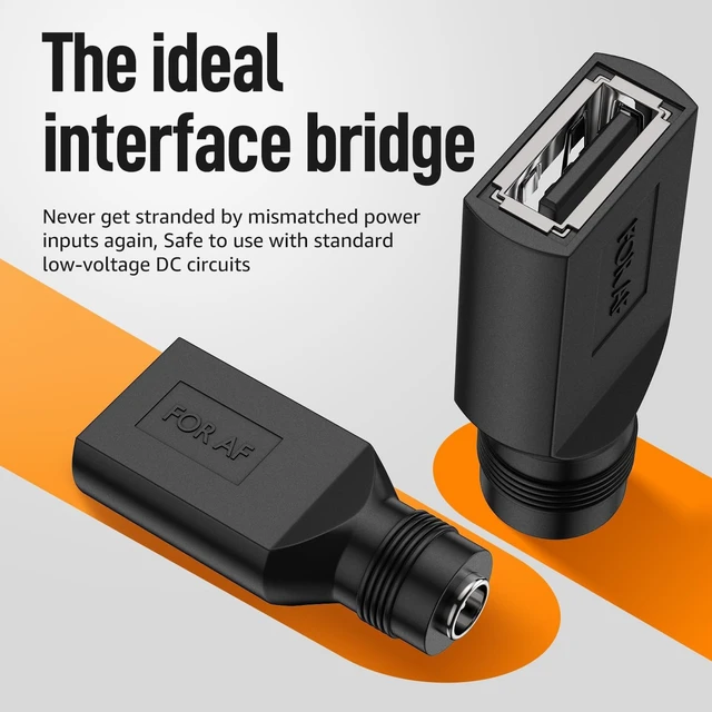 Alt view image 4 of 7 - 5Pack DC 5.5mm x 2.1mm Female to USB A Female Power Adapter