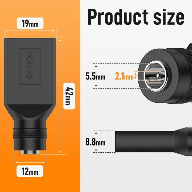 Alt view image 5 of 7 - 5Pack DC 5.5mm x 2.1mm Female to USB A Female Power Adapter