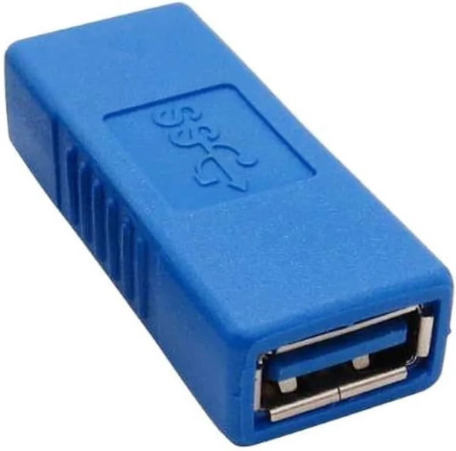 Alt view image 2 of 4 - USB 3.0 Type A Female to Female Adapter Coupler Gender Changer Connector USB3.0 Extension Converter F/F - Blue