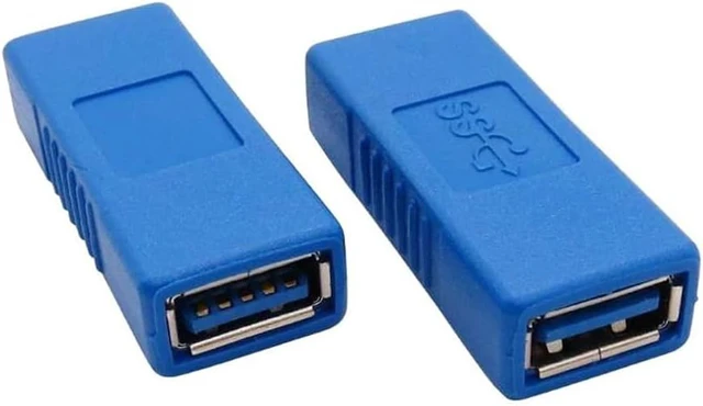 Alt view image 4 of 4 - USB 3.0 Type A Female to Female Adapter Coupler Gender Changer Connector USB3.0 Extension Converter F/F - Blue