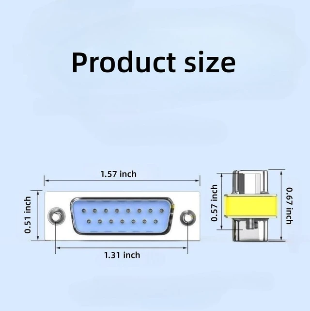 Alt view image 2 of 6 - 2pcs Rs232 Serial Cable 15 Pin DB15 Male to Female Gender Changer Coupler Adapter Connector
