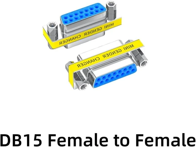 Alt view image 3 of 6 - 2 Pack Rs232 Serial Cable 15 Pin DB15 Female to FemaleGender Changer Coupler Adapter Connector