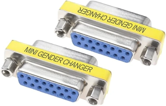 Alt view image 5 of 6 - 2 Pack Rs232 Serial Cable 15 Pin DB15 Female to FemaleGender Changer Coupler Adapter Connector