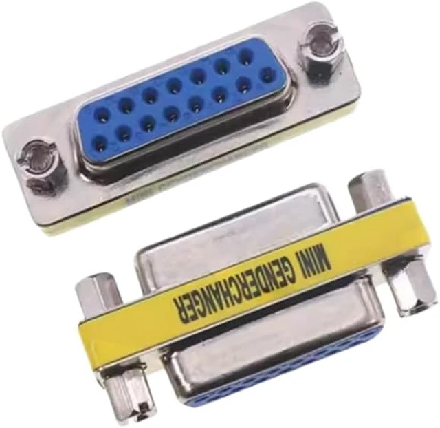 Alt view image 4 of 6 - 2 Pack Rs232 Serial Cable 15 Pin DB15 Female to FemaleGender Changer Coupler Adapter Connector