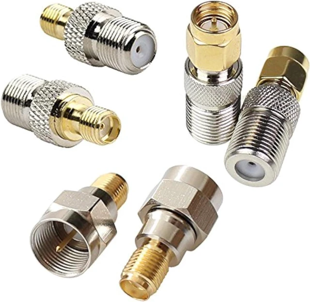 Main image of F Type to Sma Male Female Coax Connector Coaxial Adapter 2 Sets 6 Pcs