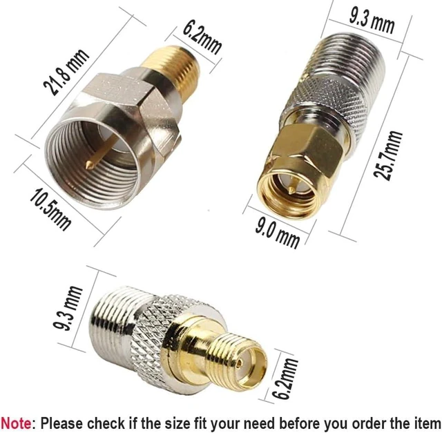 Alt view image 2 of 6 - F Type to Sma Male Female Coax Connector Coaxial Adapter 2 Sets 6 Pcs