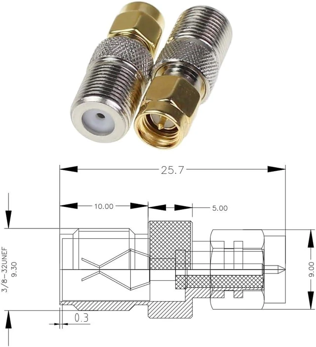 Alt view image 4 of 6 - F Type to Sma Male Female Coax Connector Coaxial Adapter 2 Sets 6 Pcs