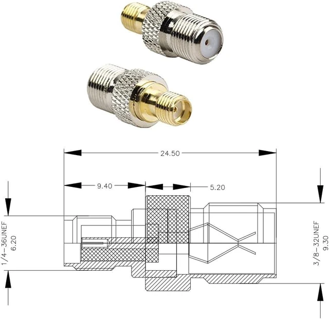 Alt view image 5 of 6 - F Type to Sma Male Female Coax Connector Coaxial Adapter 2 Sets 6 Pcs