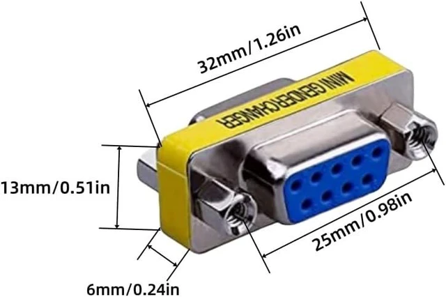 Main image of 4 Pack Rs232 Serial Cable 9 Pin DB9 Female to Female/Male to Male Gender Changer Coupler Adapter Connector